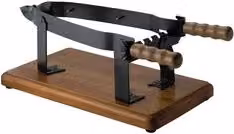 Porta prosciutto a morsa Caper 110 in ferro battuto con base in legno, colore Mogano e Nero, L: 46 cm, P: 26 cm