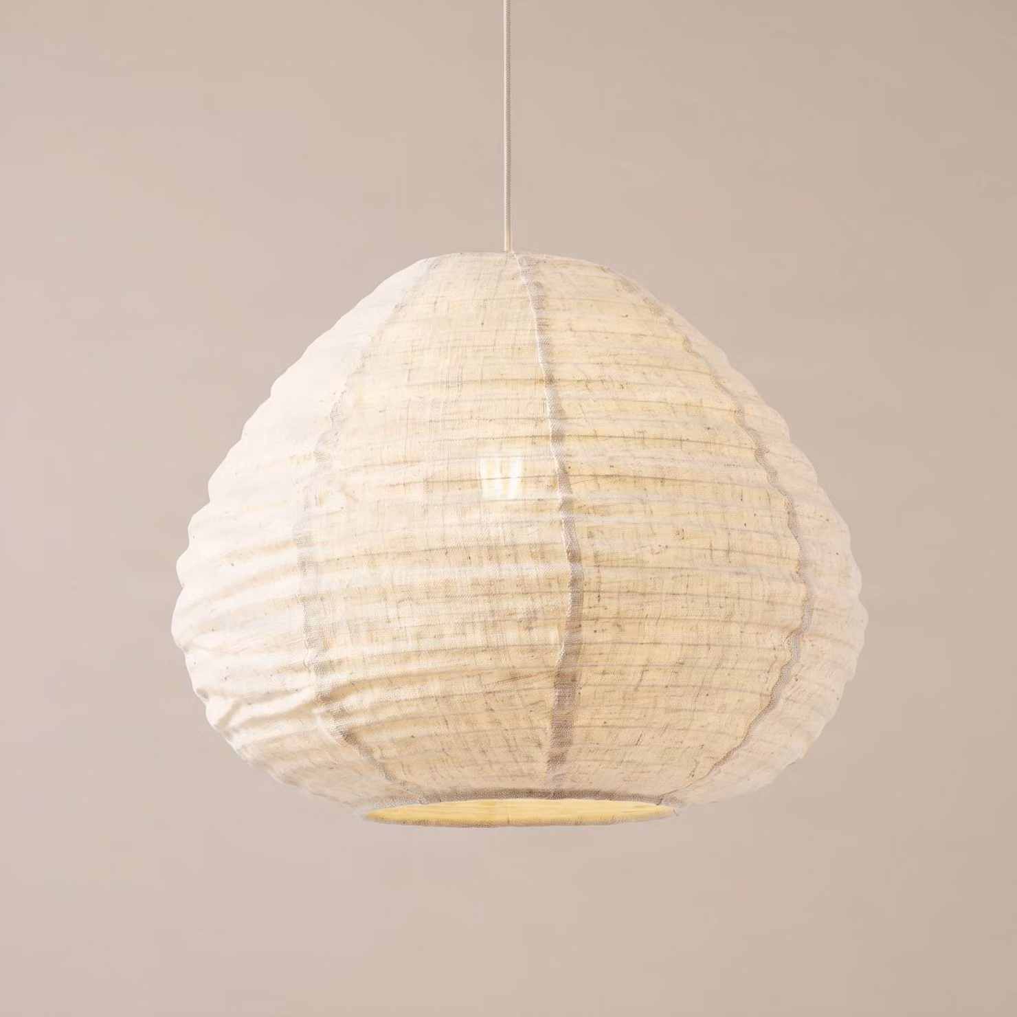 Lampada a sospensione Autumn Lindby, dimmerabile, Crema / Ambra, Soggiorno / Sala da pranzo, Tessuto / Stoffa / Seta, Scandinavo, Lampada a sospensione