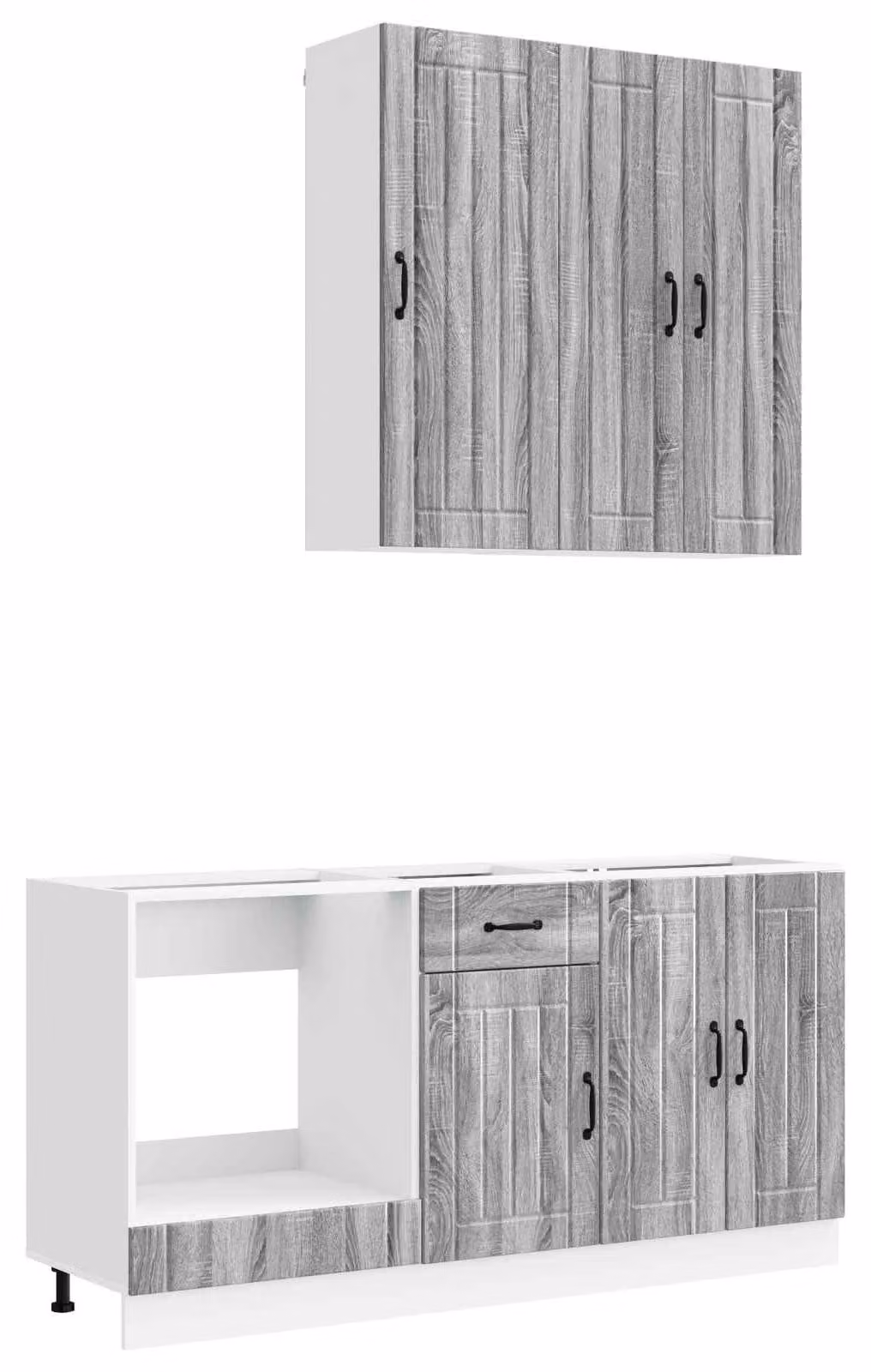 Set da cucina LUCCA, 5 pezzi, grigio Sonoma, materiale simile al legno