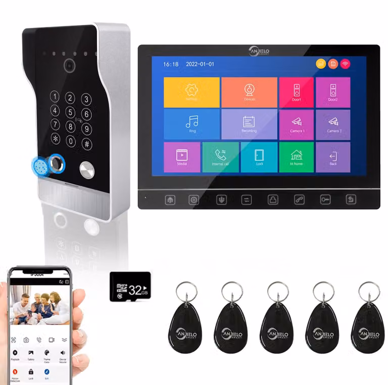 Sistema di citofono video cablato con monitor touch screen da 7 pollici e risoluzione 1080p