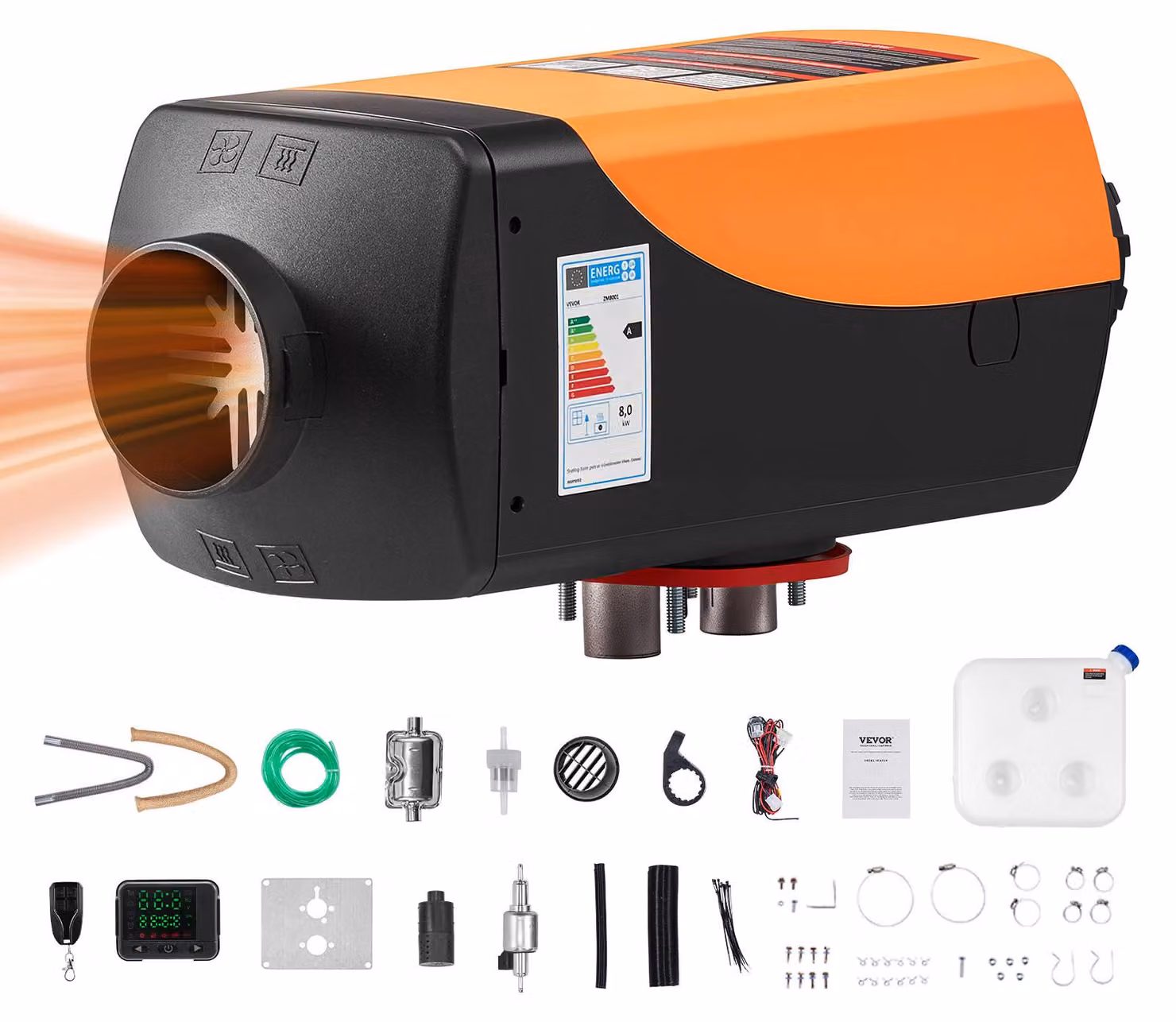 Riscaldatore ausiliario diesel 8KW, nuovo - 12V - serbatoio carburante da 10L - riscaldatore diesel da esterno