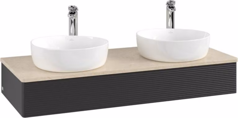 Mobiletto V&B con struttura frontale Antao 120x19x50cm, HL, WBP botti., bla m Lac