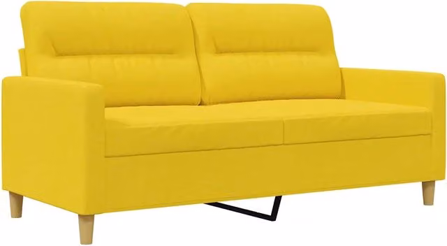 Divano | Divano da soggiorno | Sofa a 2 Posti Giallo Chiaro 140 cm in Tessuto