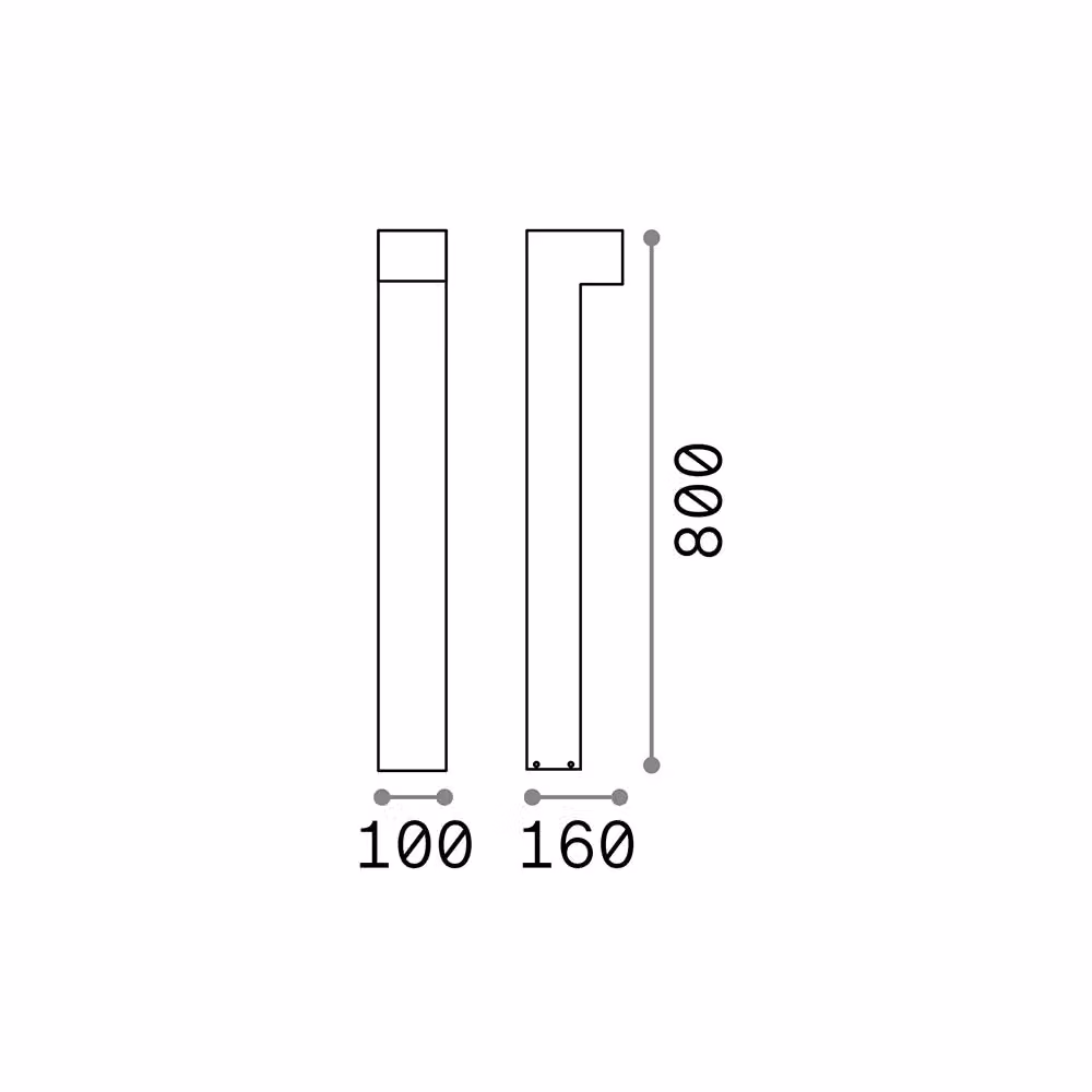 Piantana Moderna Sirio IDEAL LUX in Alluminio e Vetro Grigio con 2 Luci LED 3W 3000K Luce Calda Altezza: 80 cm – 2