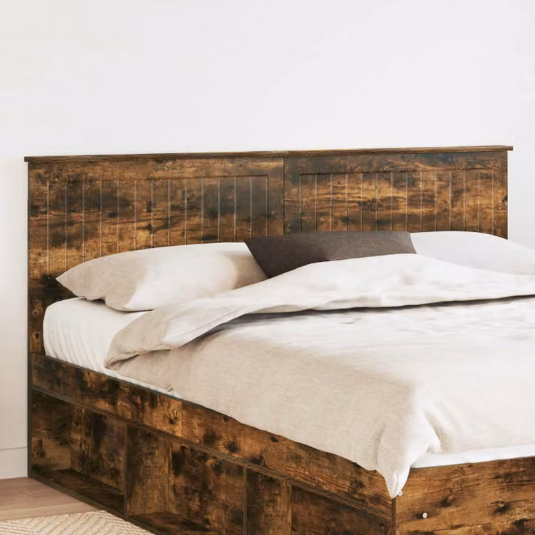 Testiera per letto vidaXL in legno ingegnerizzato rovere fumé marrone