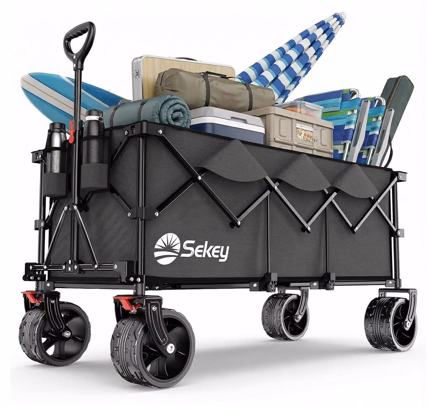Sekey, carrello pieghevole, capacità 300 litri, portata 200 kg, colore antracite