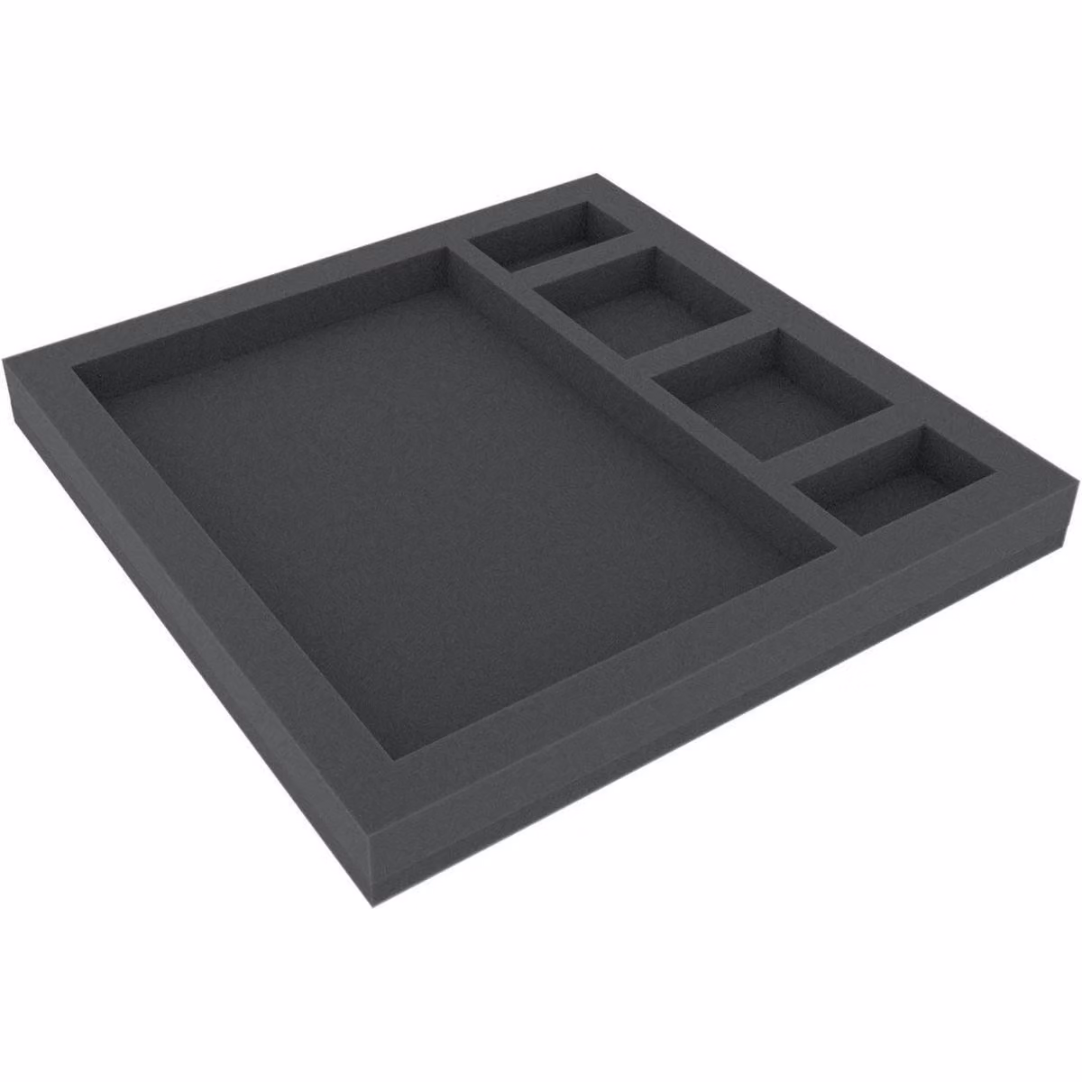 Inserto in schiuma 285x285x30 mm, 5 scomparti per giochi da tavolo