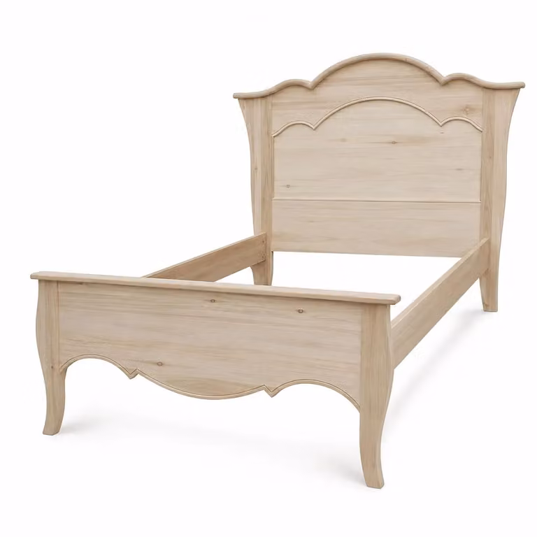 Letto 1 piazza e mezza in legno di pino grezzo stile arte povera Mobili 2G L/P/H: 157 x 211 x 119 cm