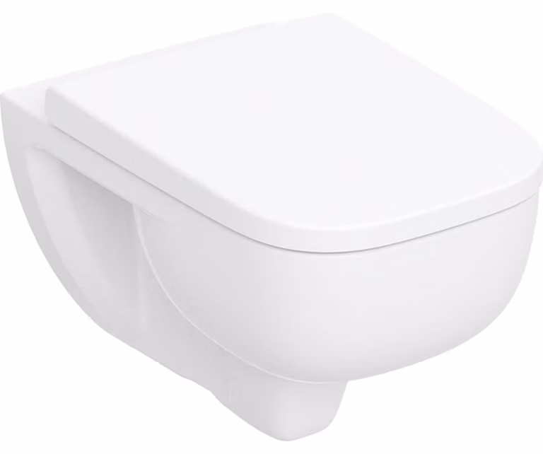 Geberit Renova Plan Ensemble WC suspendu chasse d'eau basse profondeur, TurboFlush, avec siège de WC, 503.152.00.8, 503.152.00.8