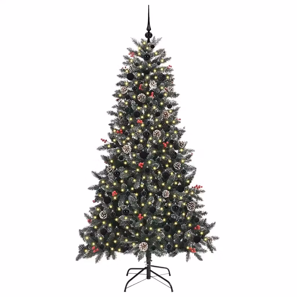 Albero di Natale artificiale verde vidaXL con 300 LED luce bianca calda, Altezza: 180 cm – 2