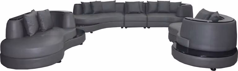 Luxus Wohn Eck Leder Garnitur Landschaft Polster Ecke XXL Big Sofa Couch U-Form
