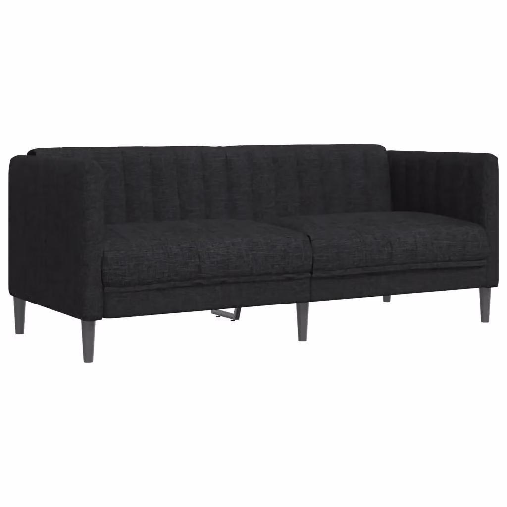 Divano a 2 posti moderno vidaXL in tessuto nero per soggiorno L: 176 cm, P: 76,5 cm, H: 74,5 cm – 2