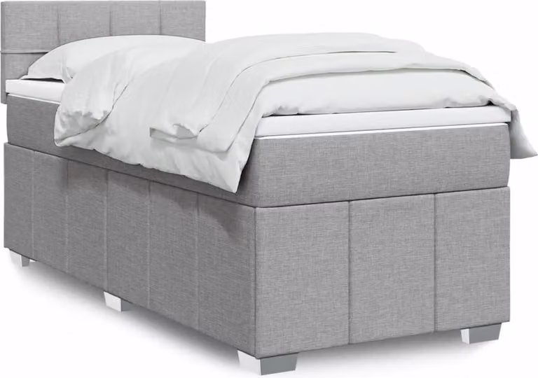 Maison Exclusive - Letto boxspring con materasso Grigio chiaro 100x200 cm Tessuto