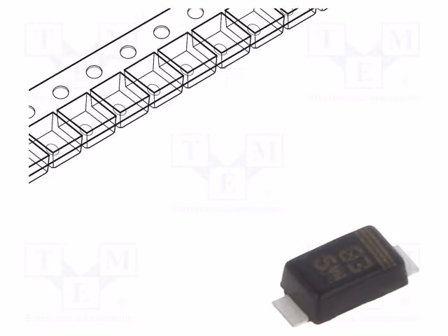 5x Diodo: Rettificatore 100V 1,2A SMD 25ns. Confezione: Rotolo, B. Modello: ES07B-GS08, Universale