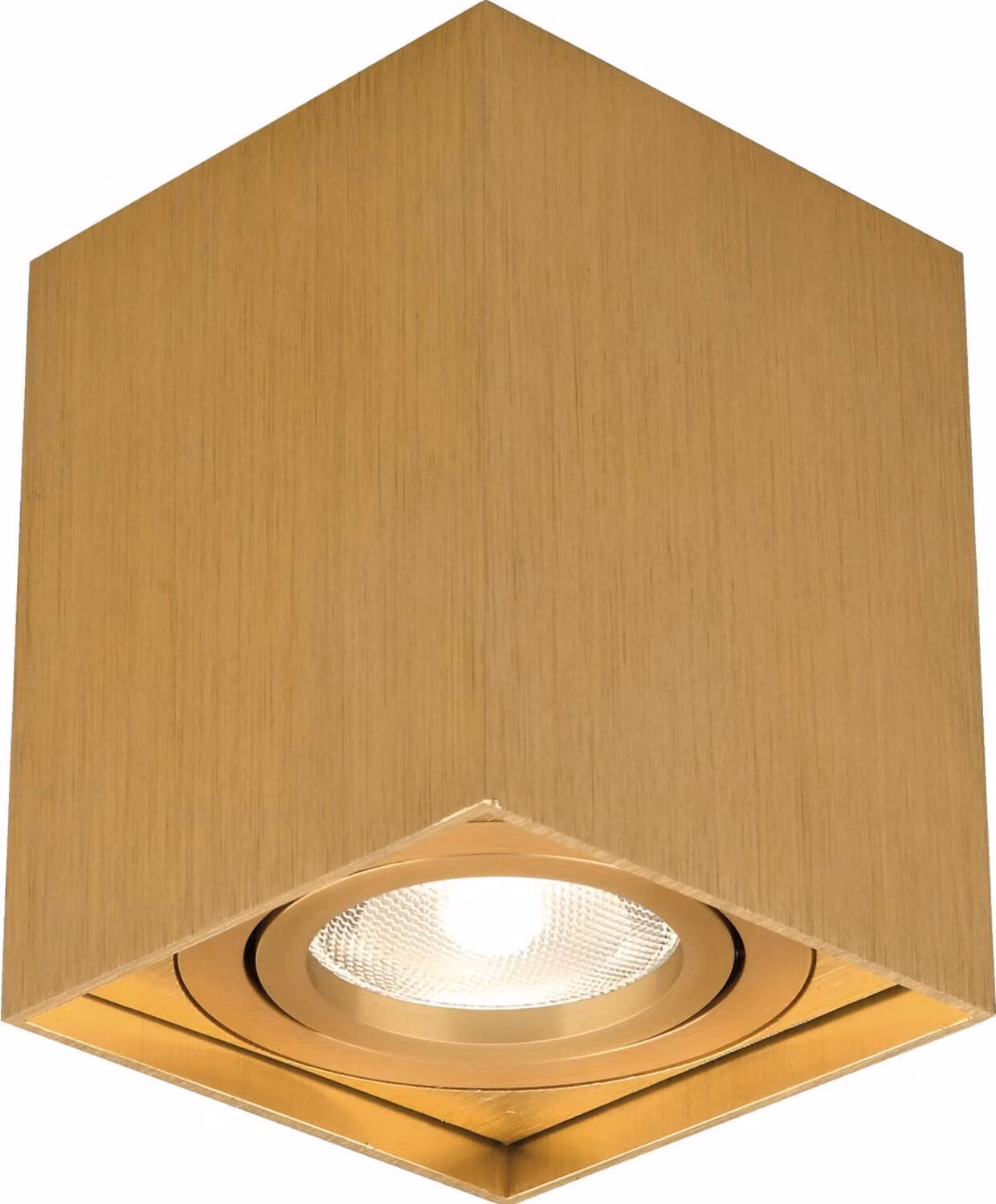 Plafoniera GAMA-SS Faretto a superficie Lampada Apparecchio a superficie 96x96mm Faretto orientabile 45° Angolare Oro in alluminio con attacco GU10