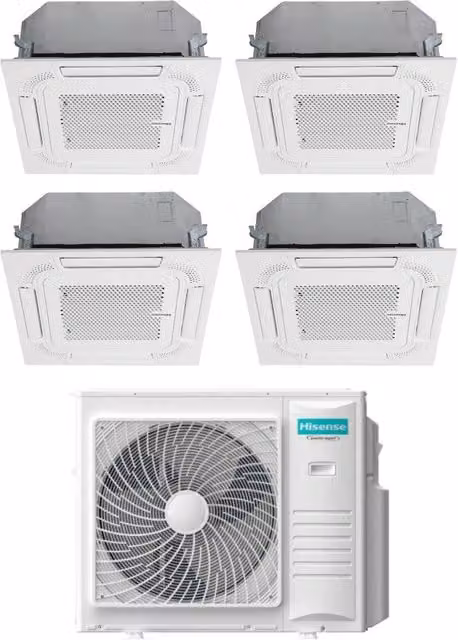 Condizionatore Quadri Split a Cassetta Hisense 5AMW105U4RQC Bianco con Telecomando e Wi-Fi Opzionale Classe Energetica A++