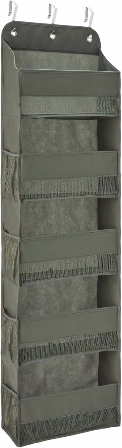 Organizzatore da appendere alla porta - 5 scomparti - Per scarpe e accessori - Grigio antracite