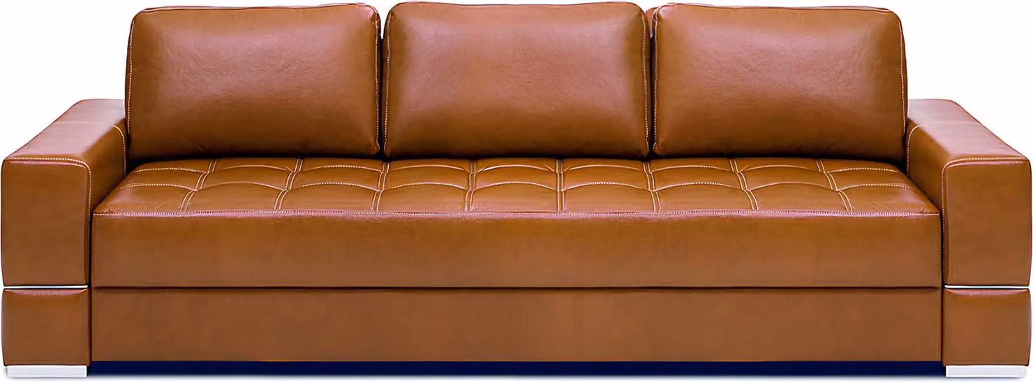 Bettfunktion Sofa 3 Sitzer Couch Design Polster Modern 100% Italienisches Leder