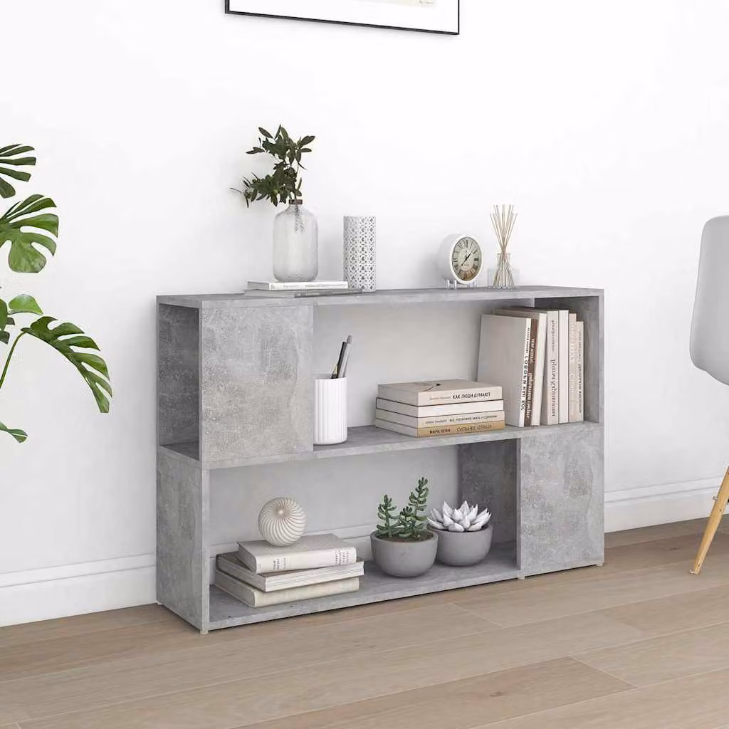Libreria moderna vidaXL in MDF Grigio opaco L: 100 cm, P: 24 cm, H: 63 cm