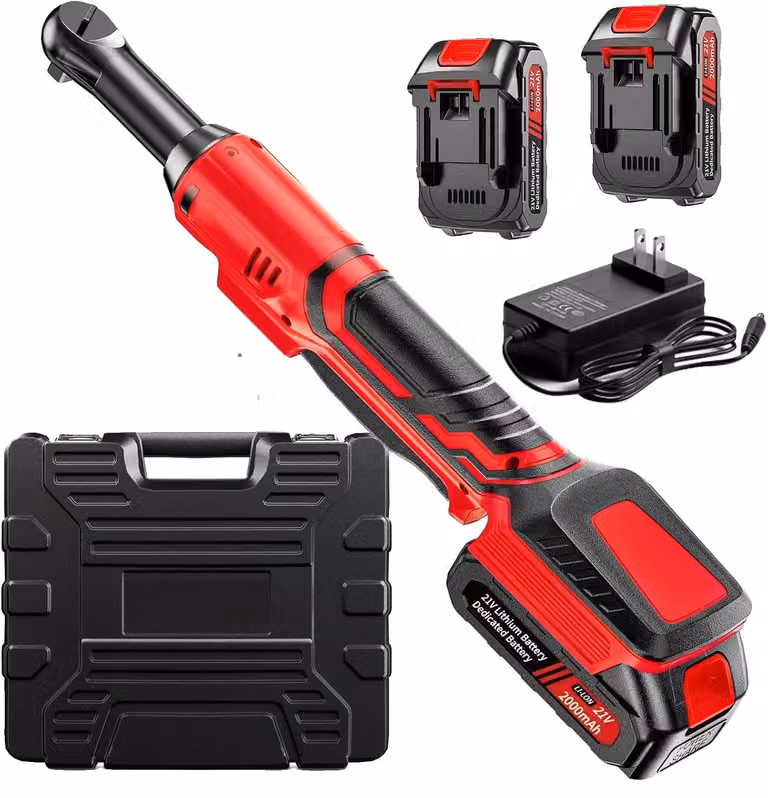 Chiave a cricchetto elettrica, 21V, senza fili, set con 2 batterie