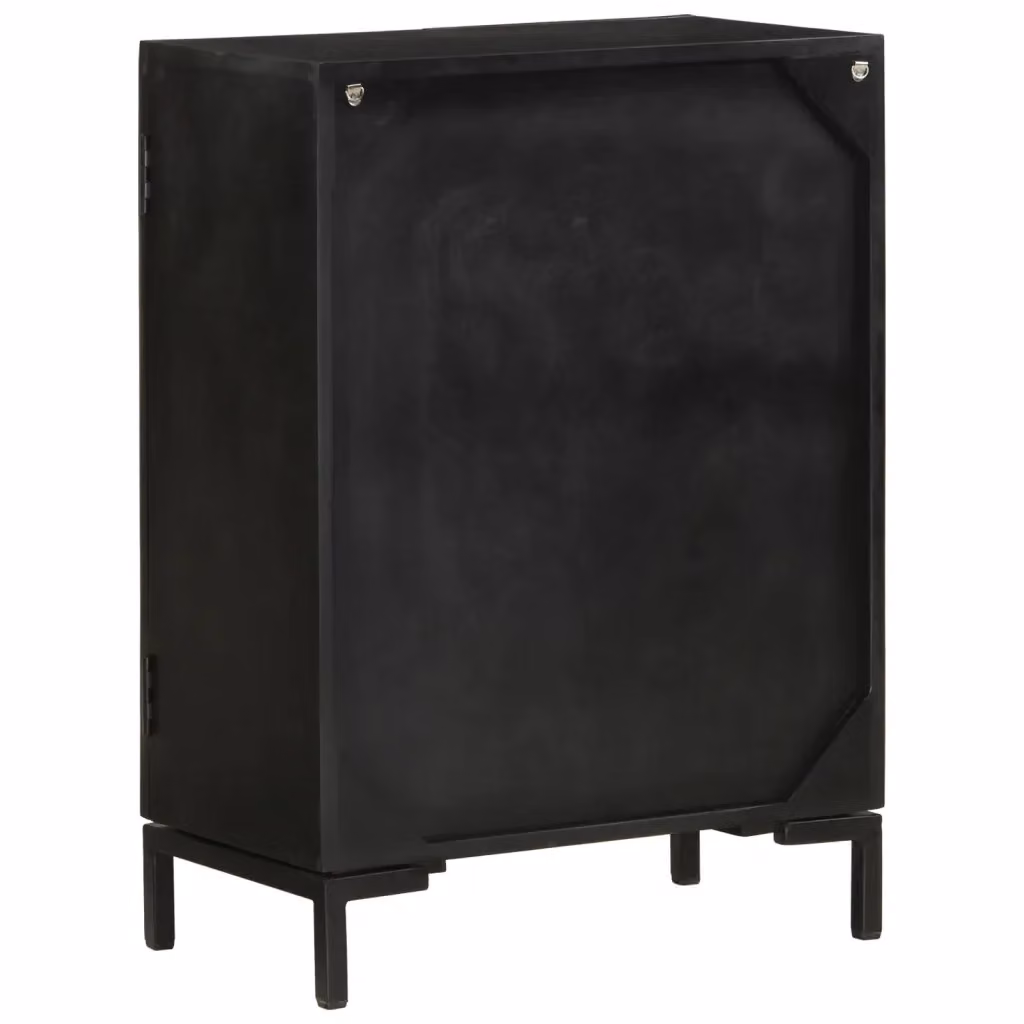 Credenza Industrial vidaXL in Legno di Mango e Metallo Nero L: 55 cm, P: 30 cm, H: 77 cm – 2
