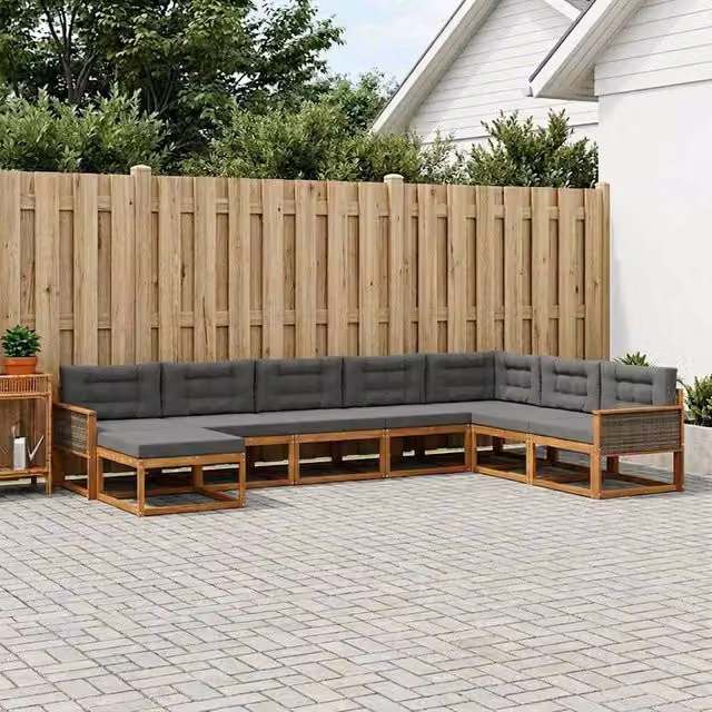Set di divani da esterno 8 pz Naturale e Antracite 3382800