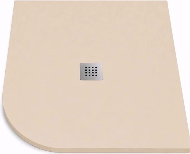 Piatto doccia semicircolare ROUND 90x90 cm Crema griglia in acciaio