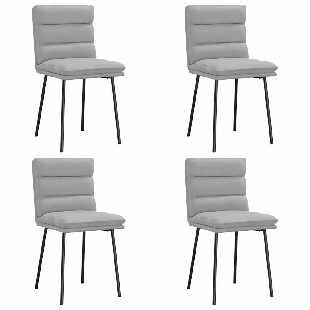 Set di 4 sedie da pranzo vidaXL in velluto grigio per soggiorno e cucina – 2