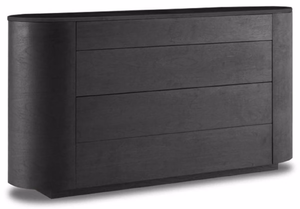 Credenza Casa Padrino grigio antracite / nero 140 x 42 x h. 75 cm - Mobile in legno massiccio con cassetti e piano in marmo - Mobili