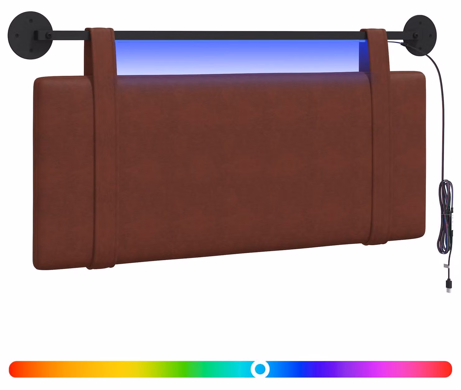 Testiera sospesa Con luce LED Marrone LucidoPoliuretanoAntico