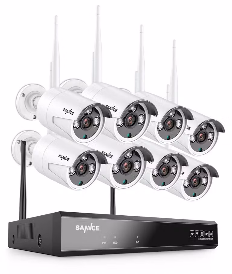 Sistema di telecamere wireless - Sistema di sicurezza - Telecamere CCTV - Videosorveglianza Wi-Fi - Registratore video in rete (NVR) a 8 canali