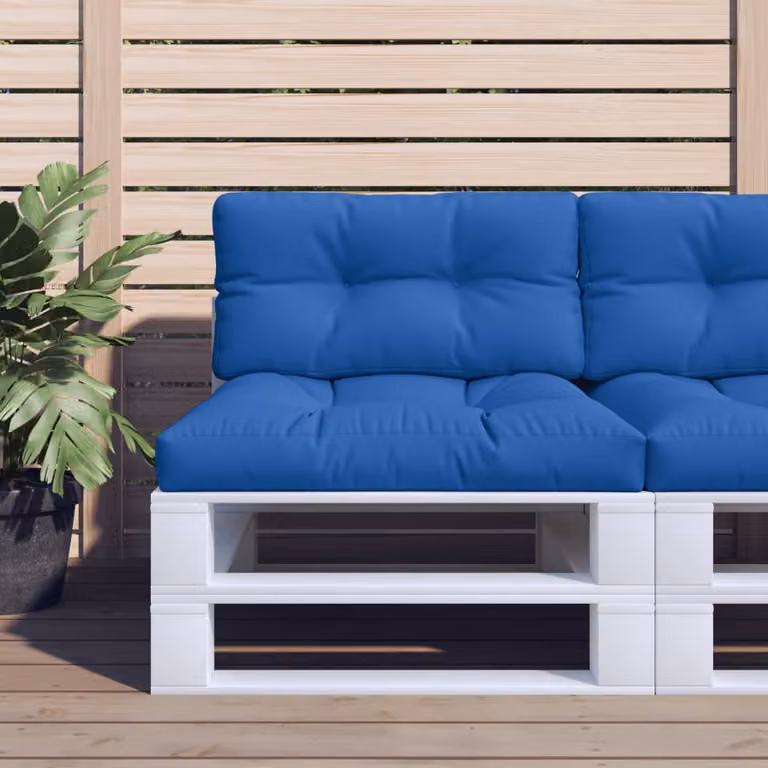 Set di 2 cuscini per pallet vidaXL blu, in tessuto resistente all'acqua e ai raggi UV, forma quadrata