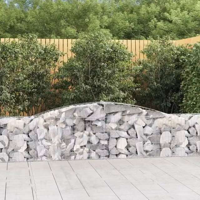 Cesti Gabbioni ad Arco 5 pz 400x30x60/80 cm Ferro Zincato 3146843