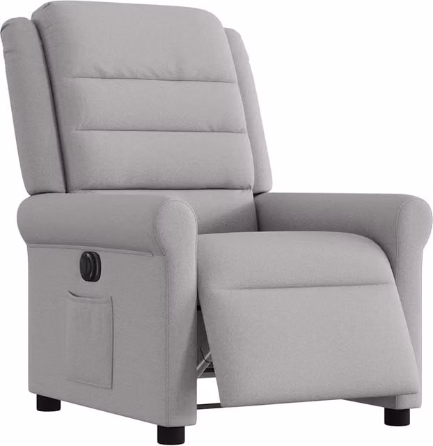 Poltrona | Sedia Relax Elettrica Reclinabile Grigio Nuvola in Tessuto