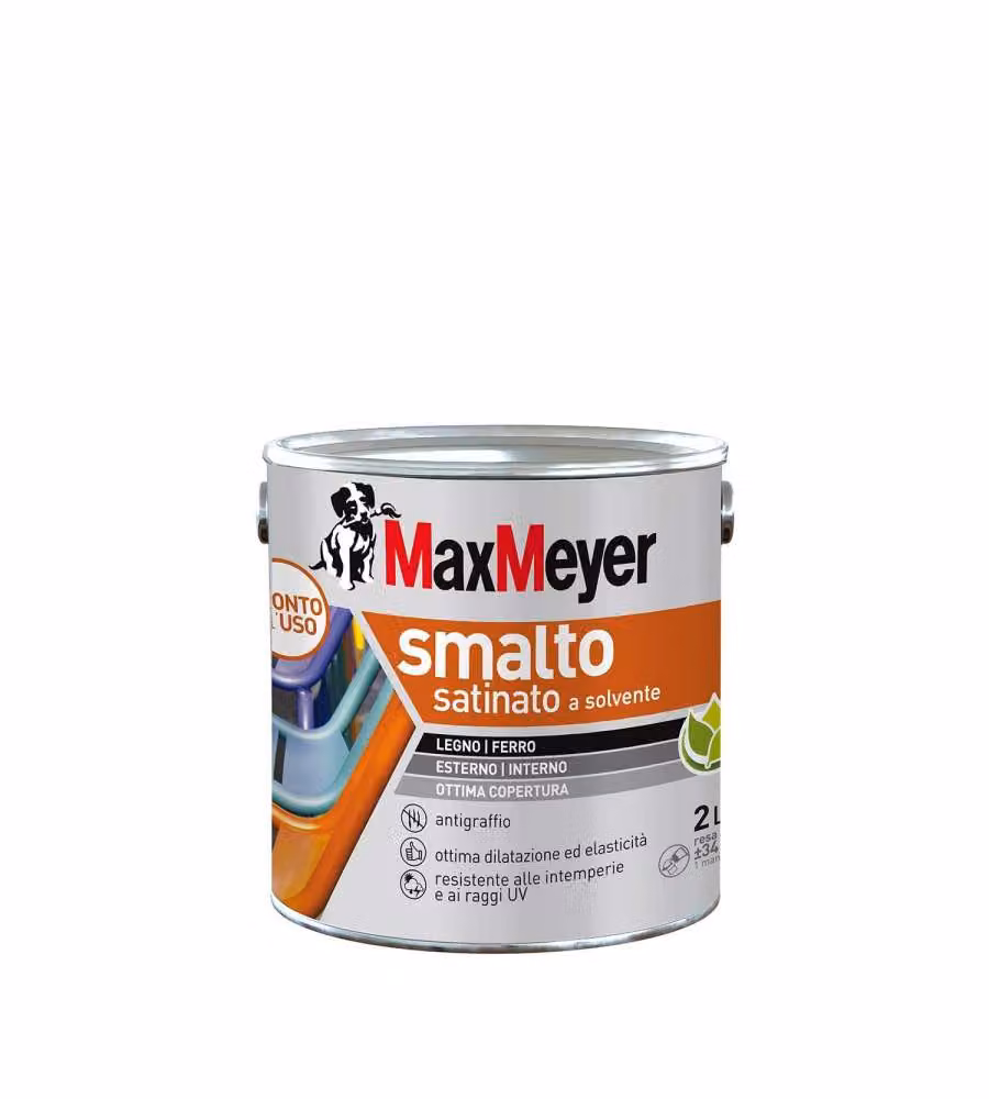 MaxMeyer Smalto Satinato Bianco R9010 - 2 l - Esterni/Interni