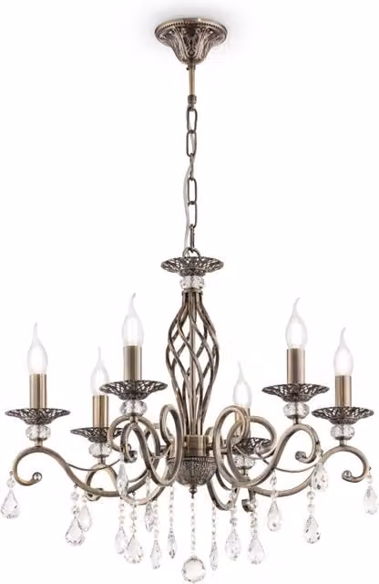 Lampadario Grace Maytoni 6 luci E14 cristalli ottone