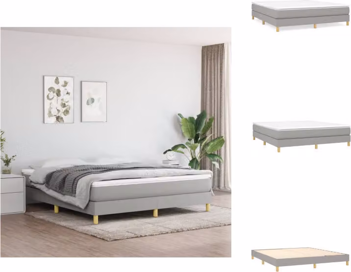 vidaXL Letto a molle insacchettate grigio chiaro 180x200 cm tessuto - Letti e strutture letto