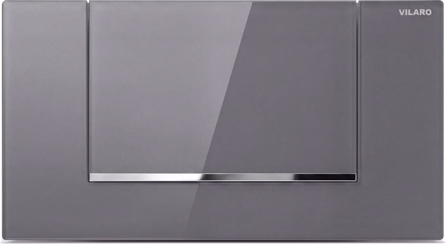 Pulsante per scarico WC in vetro, colore grigio, compatibile con Geberit 200F