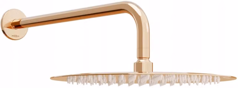 Mexen Slim soffione doccia 25 cm con braccio doccia, oro rosa - 79225211-60