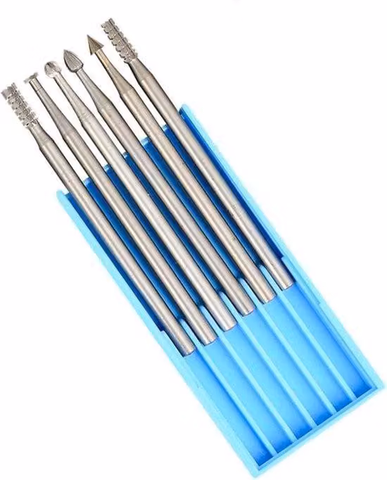 Set da 6 punte da incisione e frese rotanti - acciaio al tungsteno per microintaglio - foratura e lavorazione del legno - fai da te - gambo da 235 mm
