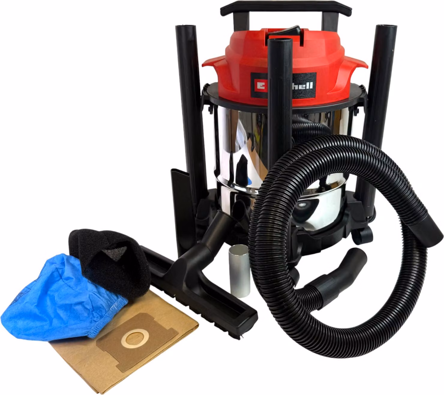 Einhell EINHELL TC-VC 1812/1 S, aspirapolvere a umido/asciutto rosso/acciaio inox