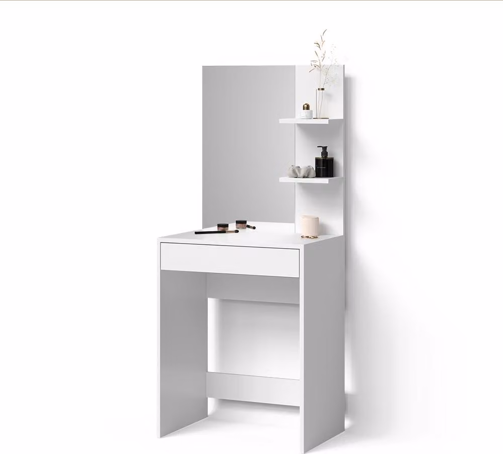 Tavolo da toeletta Livinity Nola Bianco 60 cm con specchio, Model 52341