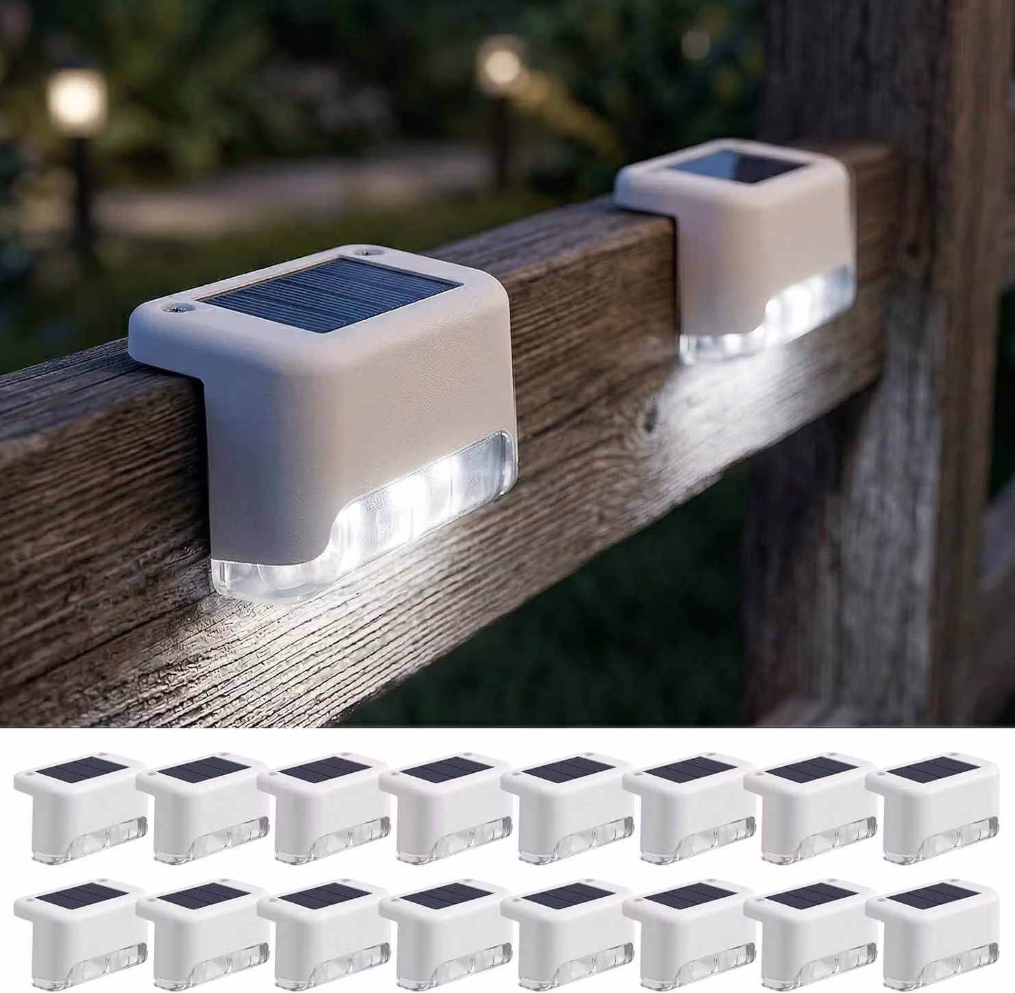 16 luci a LED per gradini, luce bianca fredda, grado di protezione IP44, per uso esterno