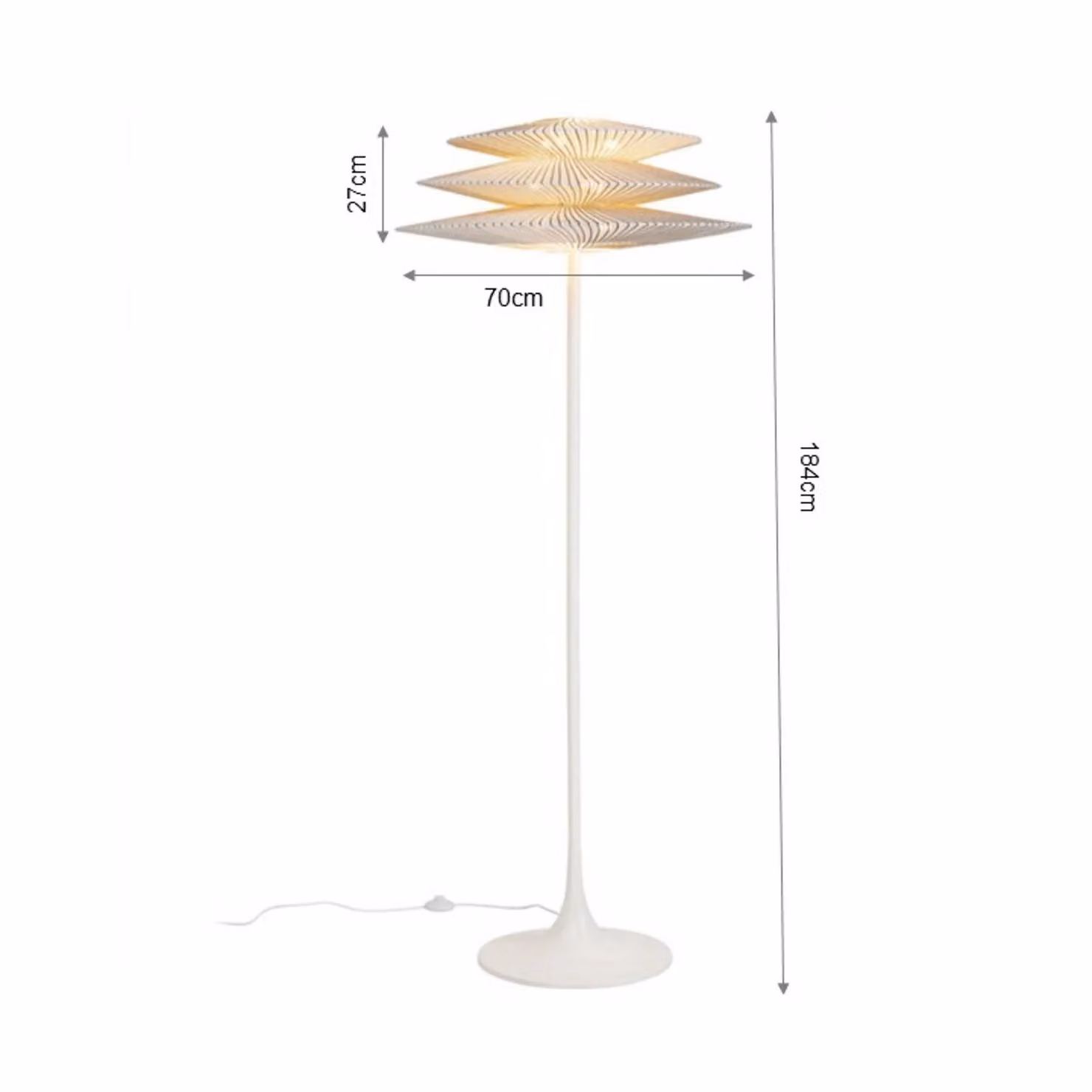 KARE Lampada da terra Facile, Bianco / Opale, Soggiorno / Sala da pranzo, Tessuto / Stoffa / Seta, Moderno, Lampada da terra