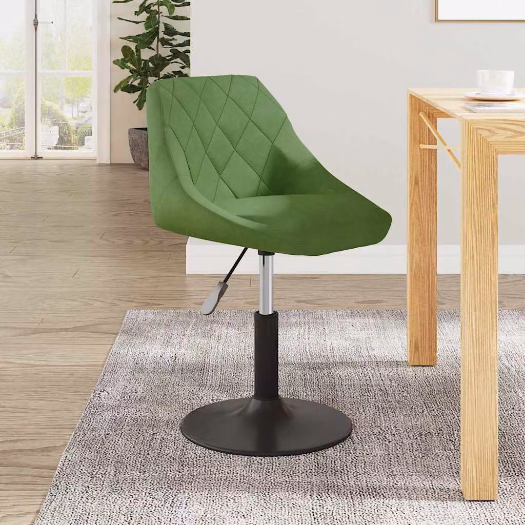 Sedia da pranzo moderna vidaXL in velluto verde con base girevole a 360 gradi