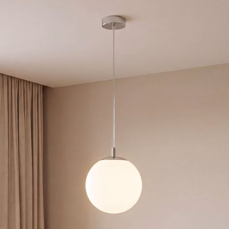 Lampada a sospensione in vetro Bernike Argon, dimmerabile, Bianco / Opale, Soggiorno / Sala da pranzo, Vetro, Moderno, Lampada a sospensione