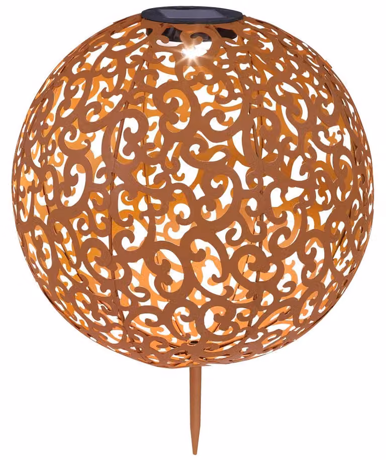Luce solare a LED a innesto, sfera forata decorativa, 28,5 cm