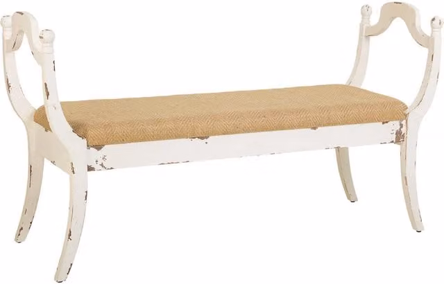 Sgabello imbottita in legno bianco 139x45,5x78h