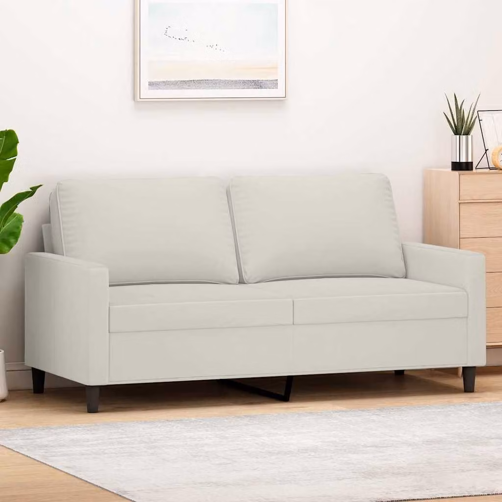 vidaXL Divano a 2 Posti crema 140 cm in Velluto