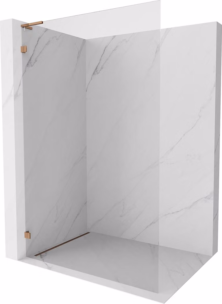 Mexen Lunar L pannello doccia walk-in sinistro 50 x 200 cm, trasparente 8 mm, oro rosa - 830L-050-000-60-00-L